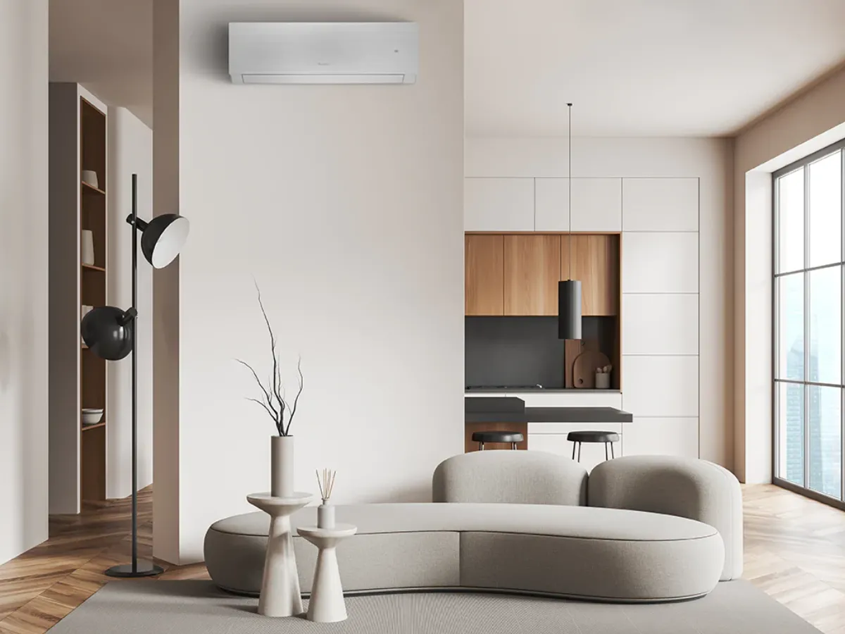 Poza in interior alb a aparatului de aer Conditionat Gree Clivia 24000 BTU