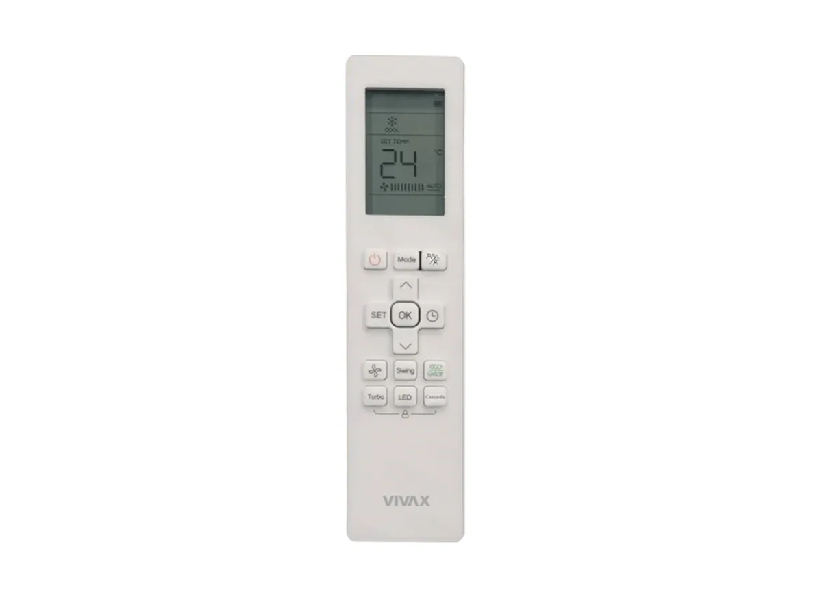 Poza telecomanda Vivax Inverter R32 H-Design 12000 BTU Silver