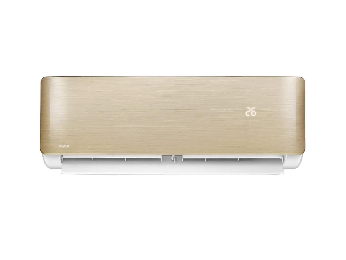 Poza bloc interior deschis Vivax Inverter R32 R-Design 12000 BTU Gold