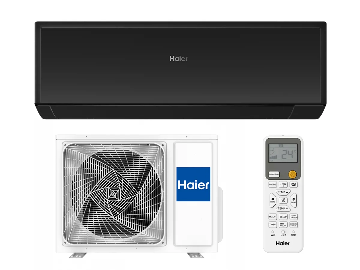 Conditioner HAIER REVIVE 24000 BTU Black  unitate exterioară și interioara 